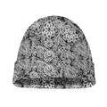 Black And White Western Flower Print Beanie