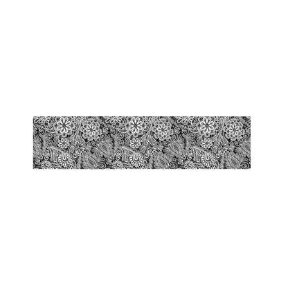 Black And White Western Flower Print Bed Runner