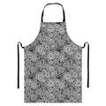 Black And White Western Flower Print Bib Apron With Pocket