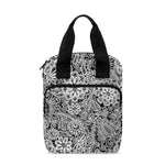 Black And White Western Flower Print Bible Tote Bag