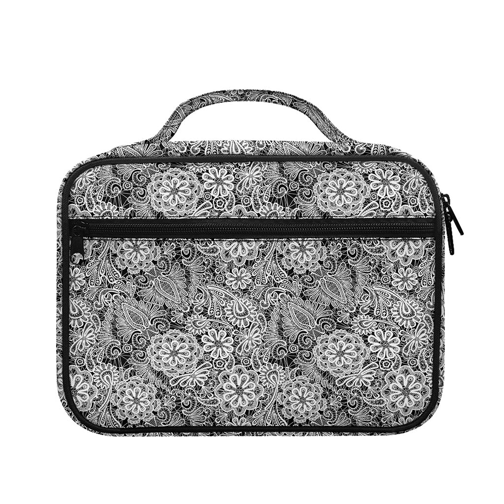 Black And White Western Flower Print Briefcase Bible Bag