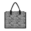 Black And White Western Flower Print Canvas Tote Bag
