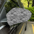 Black And White Western Flower Print Car Side Mirror Covers