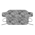 Black And White Western Flower Print Car Windshield Snow Cover