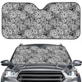 Black And White Western Flower Print Car Windshield Sun Shade