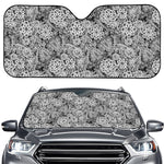 Black And White Western Flower Print Car Windshield Sun Shade