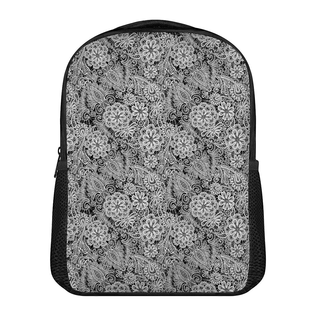 Black And White Western Flower Print Casual Backpack
