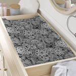 Black And White Western Flower Print Changing Pad Cover