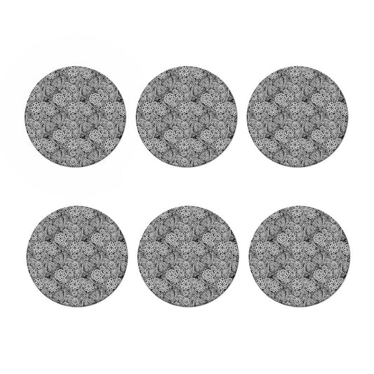 Black And White Western Flower Print Coaster Set