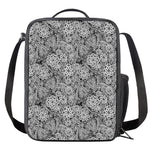 Black And White Western Flower Print Crossbody Lunch Bag