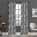 Black And White Western Flower Print Curtain