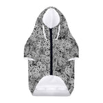 Black And White Western Flower Print Dog Zip Up Hoodie