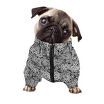 Black And White Western Flower Print Dog Zip Up Jacket