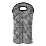 Black And White Western Flower Print Double Neoprene Wine Tote