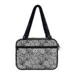 Black And White Western Flower Print Double Strap Bible Bag