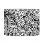 Black And White Western Flower Print Drum Lamp Shade