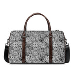 Black And White Western Flower Print Duffle Bag