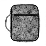 Black And White Western Flower Print Front Pocket Bible Bag