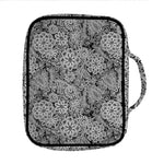 Black And White Western Flower Print Front Pocket Bible Bag