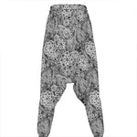 Black And White Western Flower Print Hammer Pants