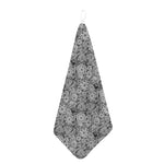 Black And White Western Flower Print Hand Towel