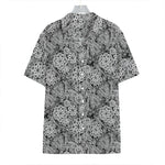 Black And White Western Flower Print Hawaiian Shirt