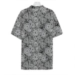 Black And White Western Flower Print Hawaiian Shirt