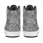 Black And White Western Flower Print High Top Leather Sneakers