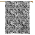 Black And White Western Flower Print House Flag
