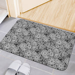 Black And White Western Flower Print Indoor Door Mat
