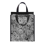 Black And White Western Flower Print Insulated Lunch Tote