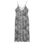 Black And White Western Flower Print Jersey Midi Cami Dress