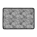 Black And White Western Flower Print Kitchen Mat