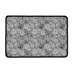 Black And White Western Flower Print Kitchen Mat