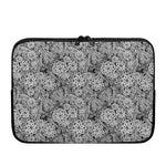 Black And White Western Flower Print Laptop Sleeve