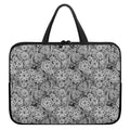 Black And White Western Flower Print Laptop Sleeve With Handle