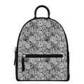 Black And White Western Flower Print Leather Backpack