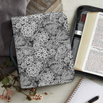 Black And White Western Flower Print Leather Bible Cover