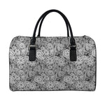 Black And White Western Flower Print Leather Duffle Bag