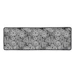 Black And White Western Flower Print Long Kitchen Mat