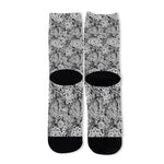 Black And White Western Flower Print Long Socks