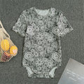 Black And White Western Flower Print Men's Bodysuit