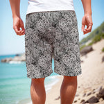 Black And White Western Flower Print Men's Cargo Shorts