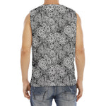 Black And White Western Flower Print Men's Fitness Tank Top