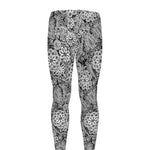 Black And White Western Flower Print Men's leggings