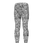 Black And White Western Flower Print Men's leggings