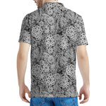 Black And White Western Flower Print Men's Polo Shirt