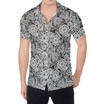 Black And White Western Flower Print Men's Shirt
