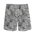 Black And White Western Flower Print Men's Athletic Shorts
