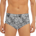 Black And White Western Flower Print Men's Triangle Swim Briefs